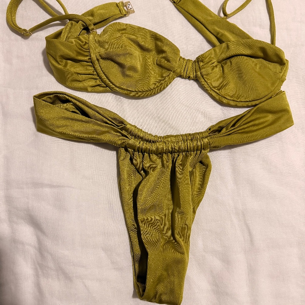 Sommer Swim Olive Bikini Set – Rylee Balconette & Sadie Brazilian – Size S